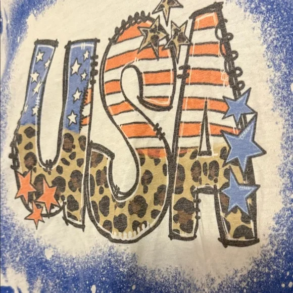 Bella Canvas Long Sleeve Tee - Blue and White USA Design - Picture 5 of 5